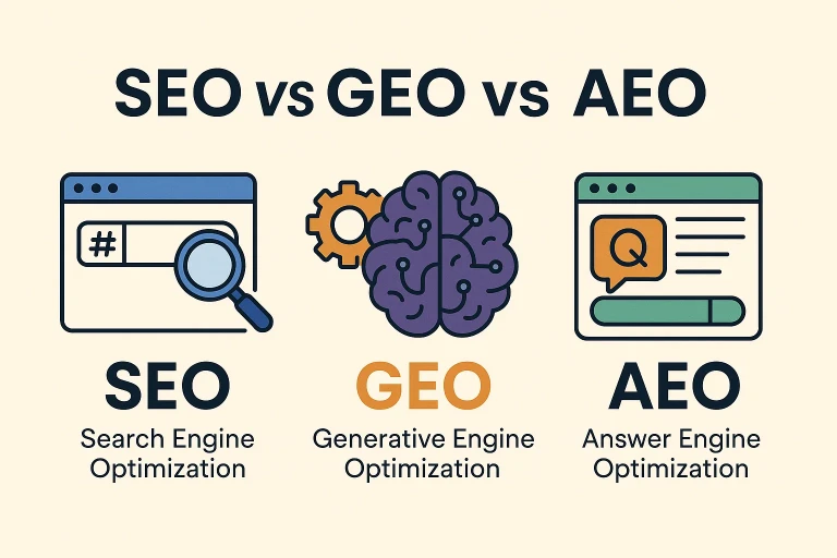 SEO vs AEO vs GEO What Every Business Website Needs